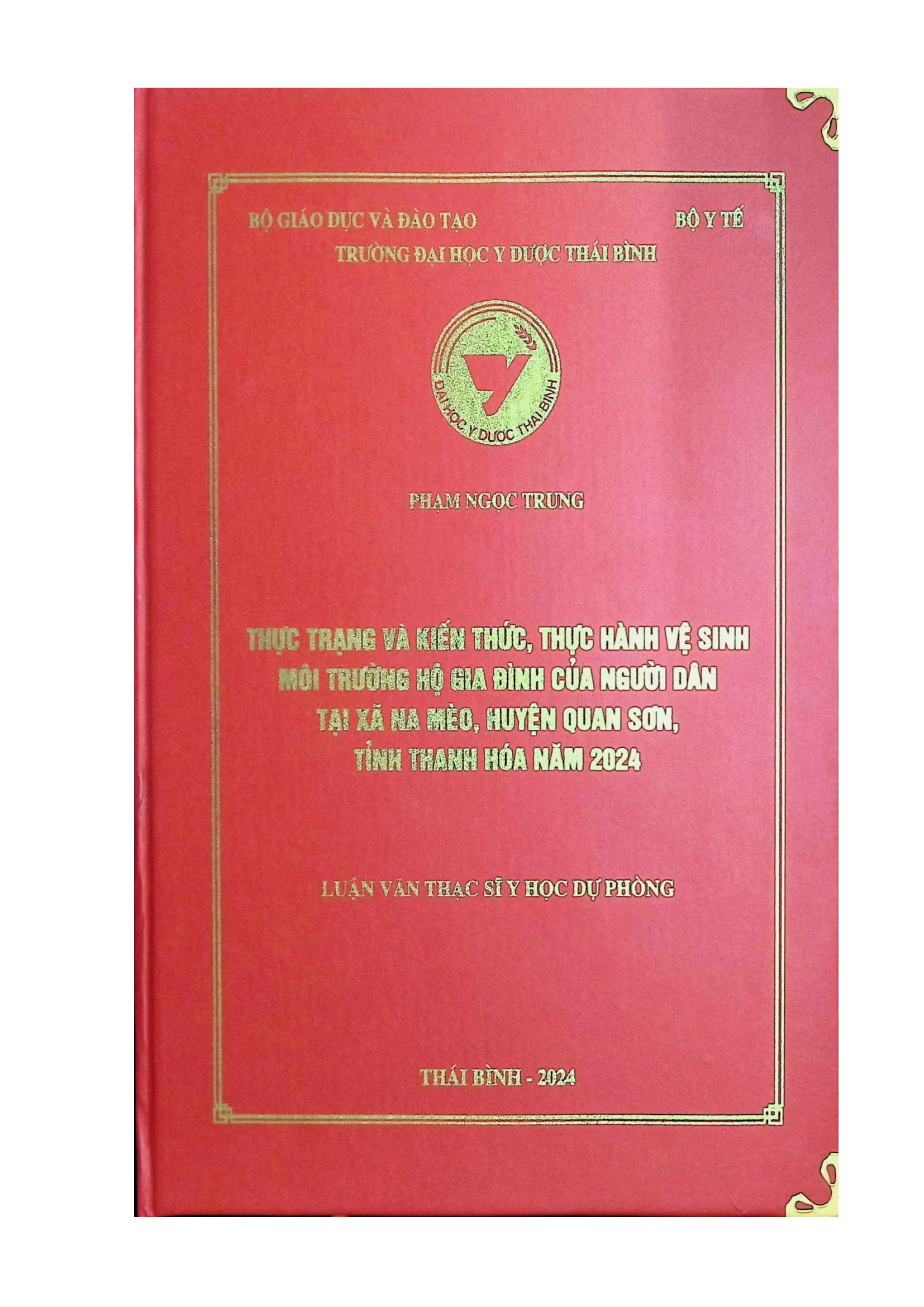 Thực trạng và kiến thức, thực hành vệ sinh môi trường hộ gia đình của người dân tai xã Na Mèo, huyện Quan Sơn, tỉnh Thanh Hoá năm 2024.